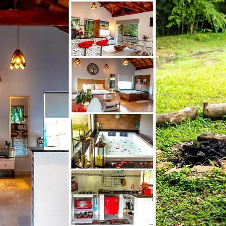 Chale Canto Do Galo 1 - Hidro Da Jacuzzi, Lareira Ecologica, Cozinha Completa, Wi-Fi 80Mbps, Proximo A Comercio Local E Relaxando Ao Som Do Riacho Goncalves Exterior photo