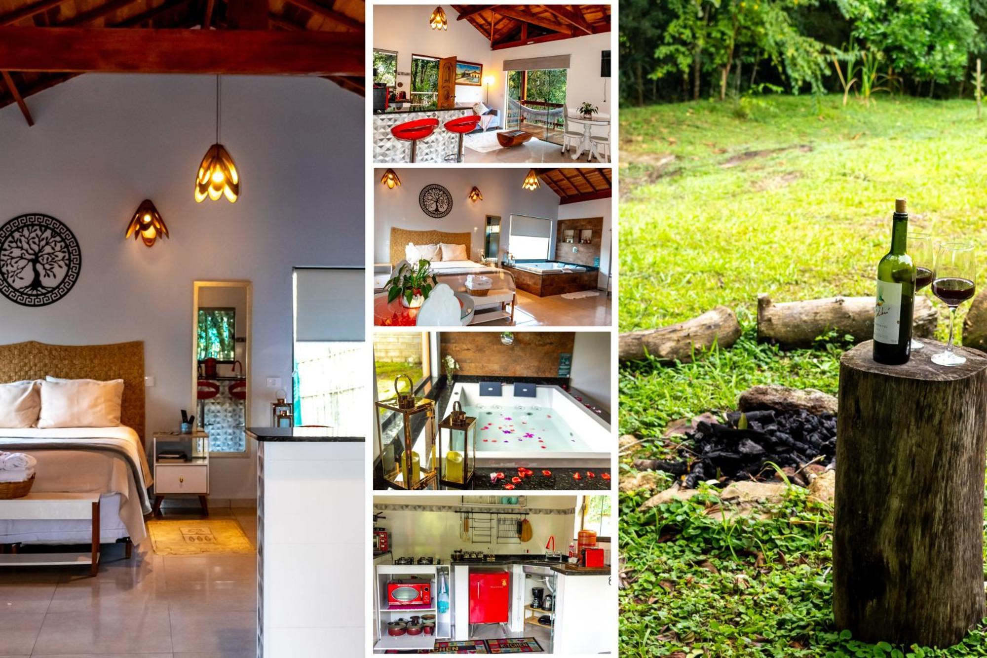 Сasa de vacaciones Chale Canto Do Galo 1 - Hidro Da Jacuzzi, Lareira Ecologica, Cozinha Completa, Wi-fi 80mbps, Proximo A Comercio Local E Relaxando Ao Som Do Riacho *